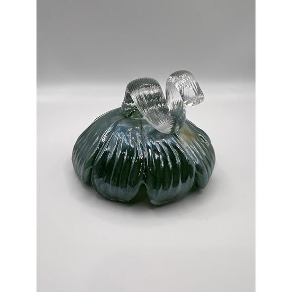 Vintage Green Art Glass Floral Sculpture Decorative Display Piece - Picture 8 of 13